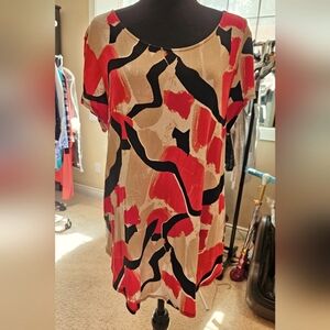 Alfani Abstract Print Multi Color Women's Top Size XL